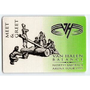 Van Halen Balance Green Backstage Pass North America Original 1995 Hard Rock
